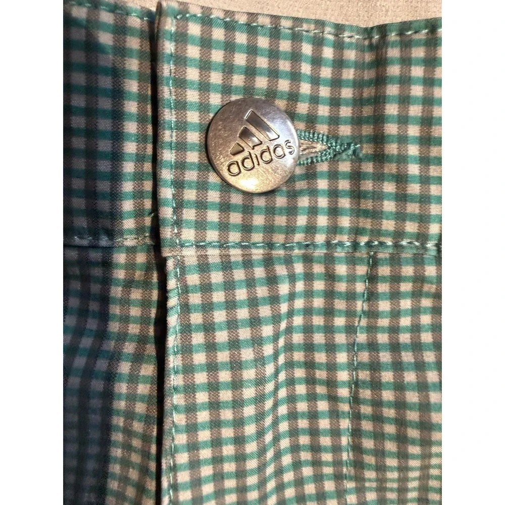 Adidas Golf Shorts Men's 36x9‎ Green Check Lightweight Chino Performance Stretch